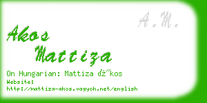 akos mattiza business card